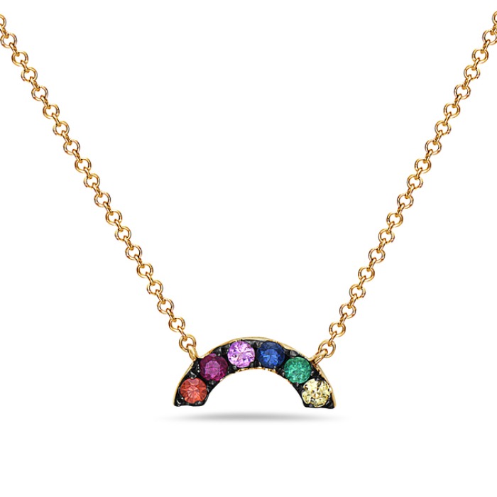 Small Rainbow Sapphire Necklace