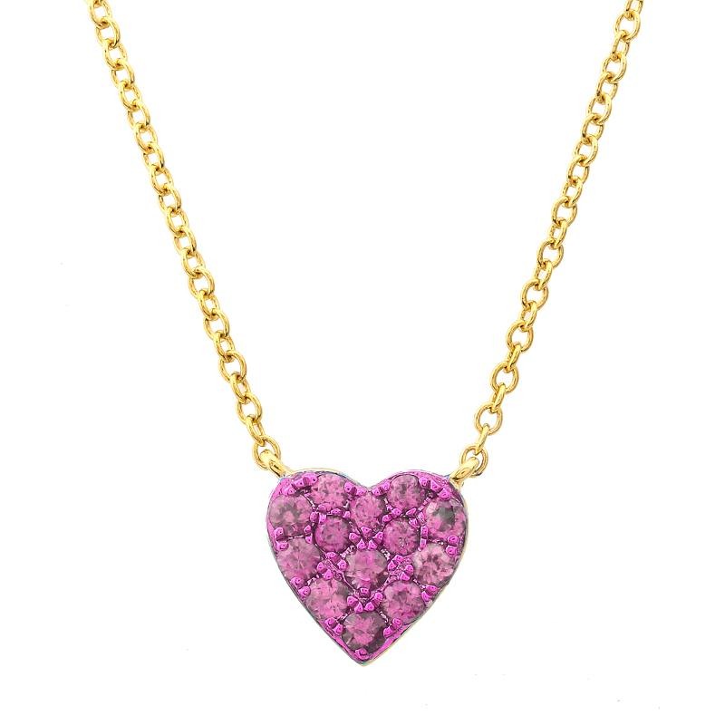 Pink Sapphire Heart Necklace