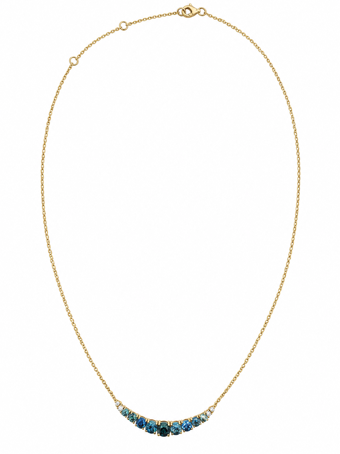 Montana Sapphire & Diamond Graduated Necklace l 18 inches
