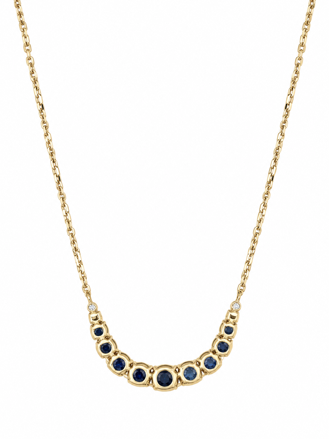 Montana Sapphire & Diamond Graduated Necklace l 18 inches
