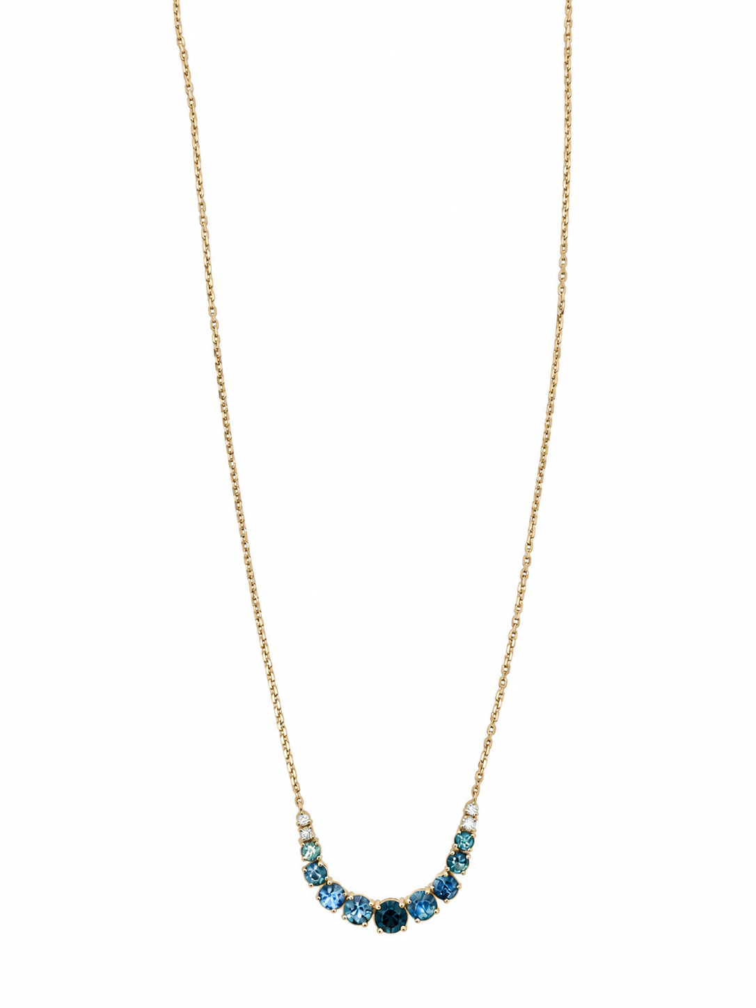 Montana Sapphire & Diamond Graduated Necklace l 18 inches