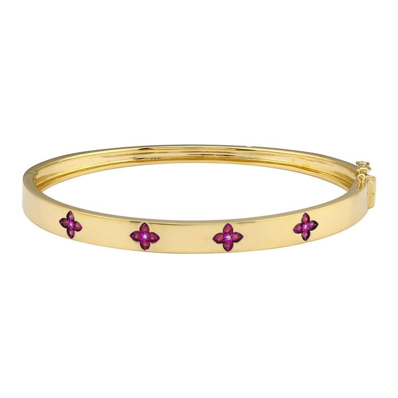 Ruby and Diamond Quatrefoil Bracelet