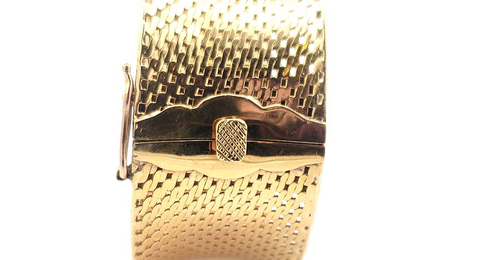 Vintage Yellow Gold 1.65ctw Ruby and 1/2ctw Diamond Cuff Bangle Bracelet l Pre-Owned