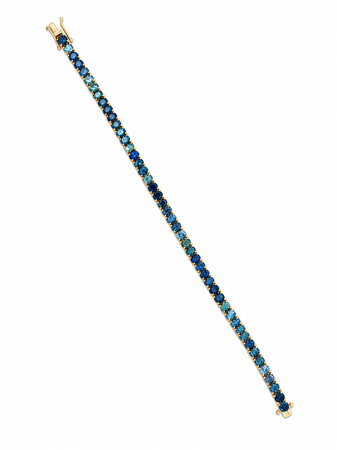 Montana Sapphire Tennis Bracelet in 14k Yellow Gold l 7 inches