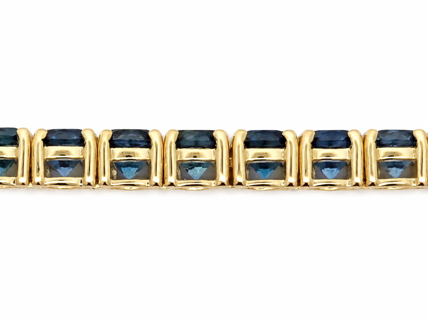 Montana Sapphire Tennis Bracelet in 14k Yellow Gold l 7 inches