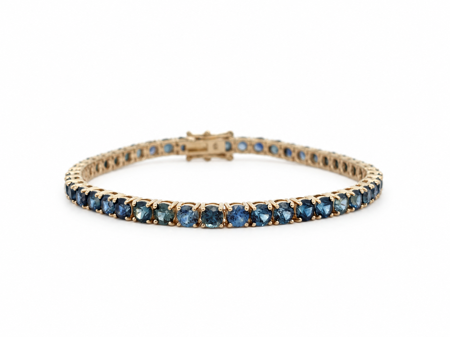 Montana Sapphire Tennis Bracelet in 14k Yellow Gold l 7 inches