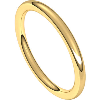 SZ7 2mm 14K Yellow Standard Weight Comfort Fit Full Round Band