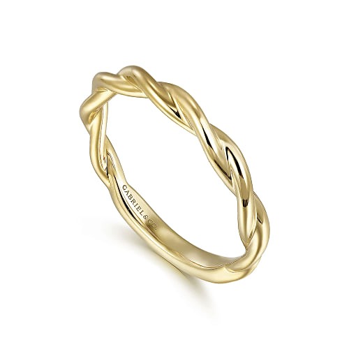 Yellow Gold Twist Crisscross Band
