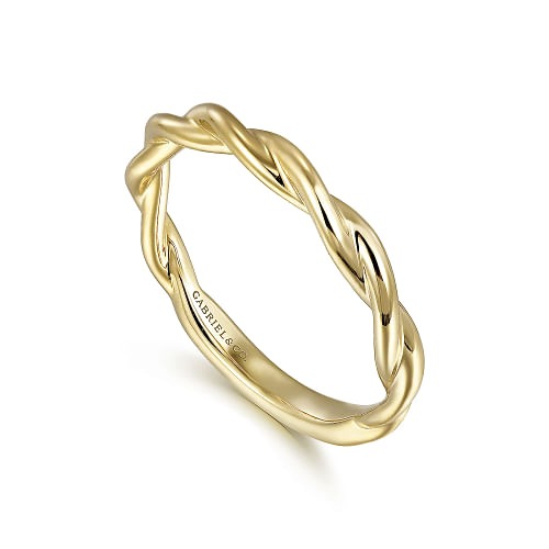 Yellow Gold Twist Crisscross Band