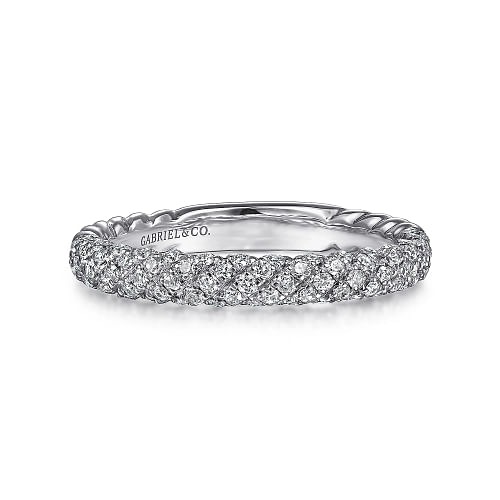 White Gold 1/3ctw Diamond Pave Band