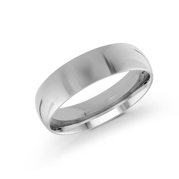 White Gold Comfort Fit Wedding Band | 6mm
