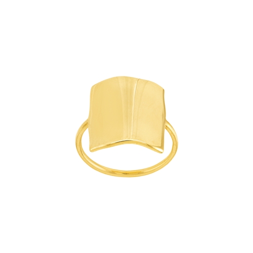 Yellow Gold Organic Rectangle Shape Ring