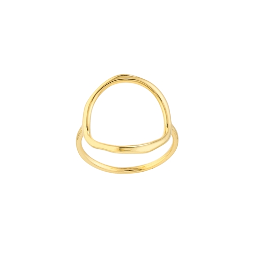 Yellow Gold Organic Open Circle Ring