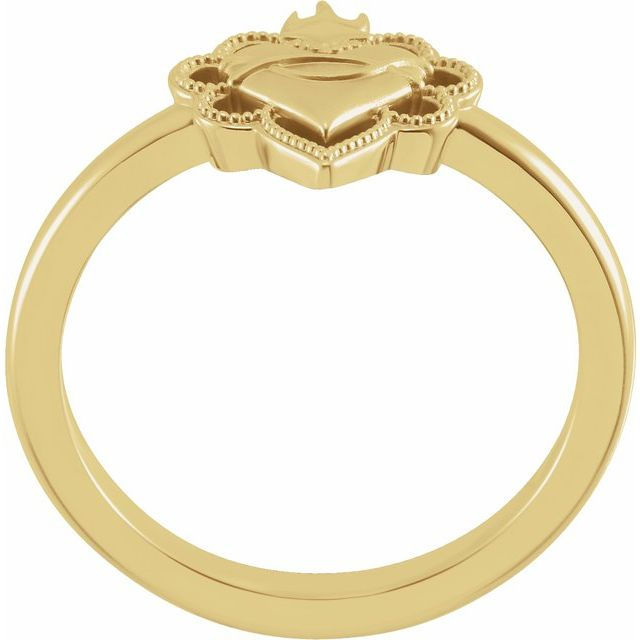 14K Yellow Gold Sacred Heart Ring