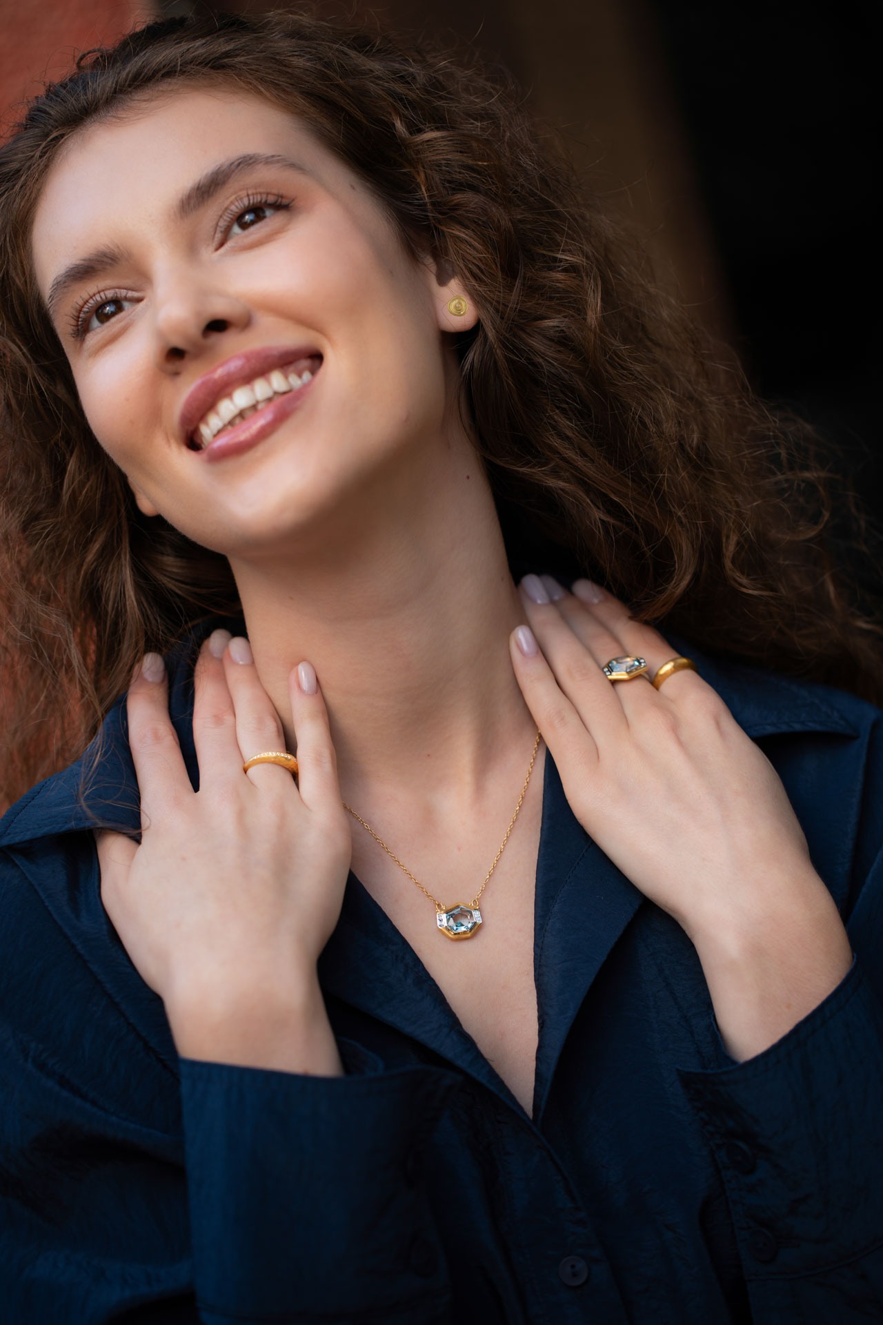 LIKA BEHAR Hammered Ring in 22K Yellow Gold