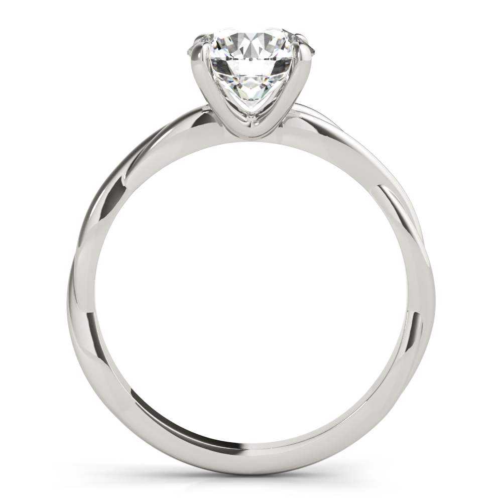 White Gold Twisted Round Diamond Engagement Ring