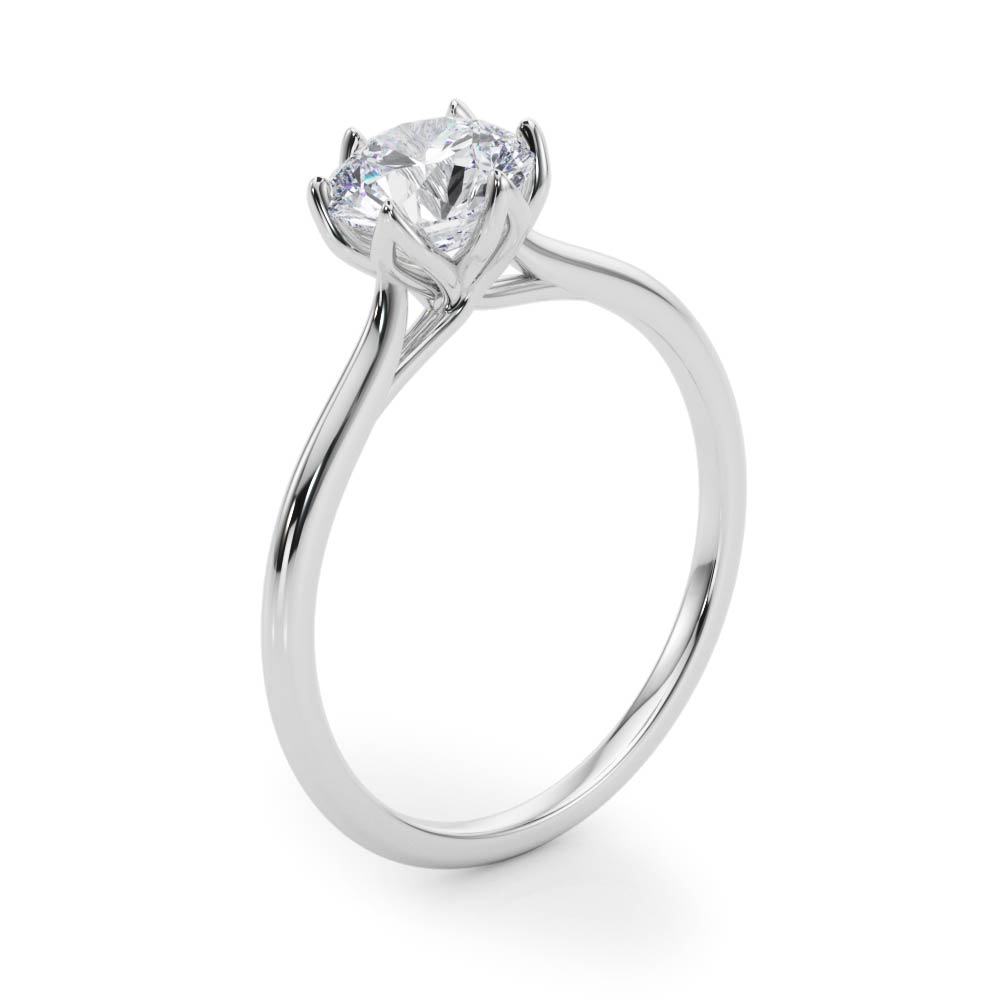 White Gold Round cut Solitaire Engagement Ring