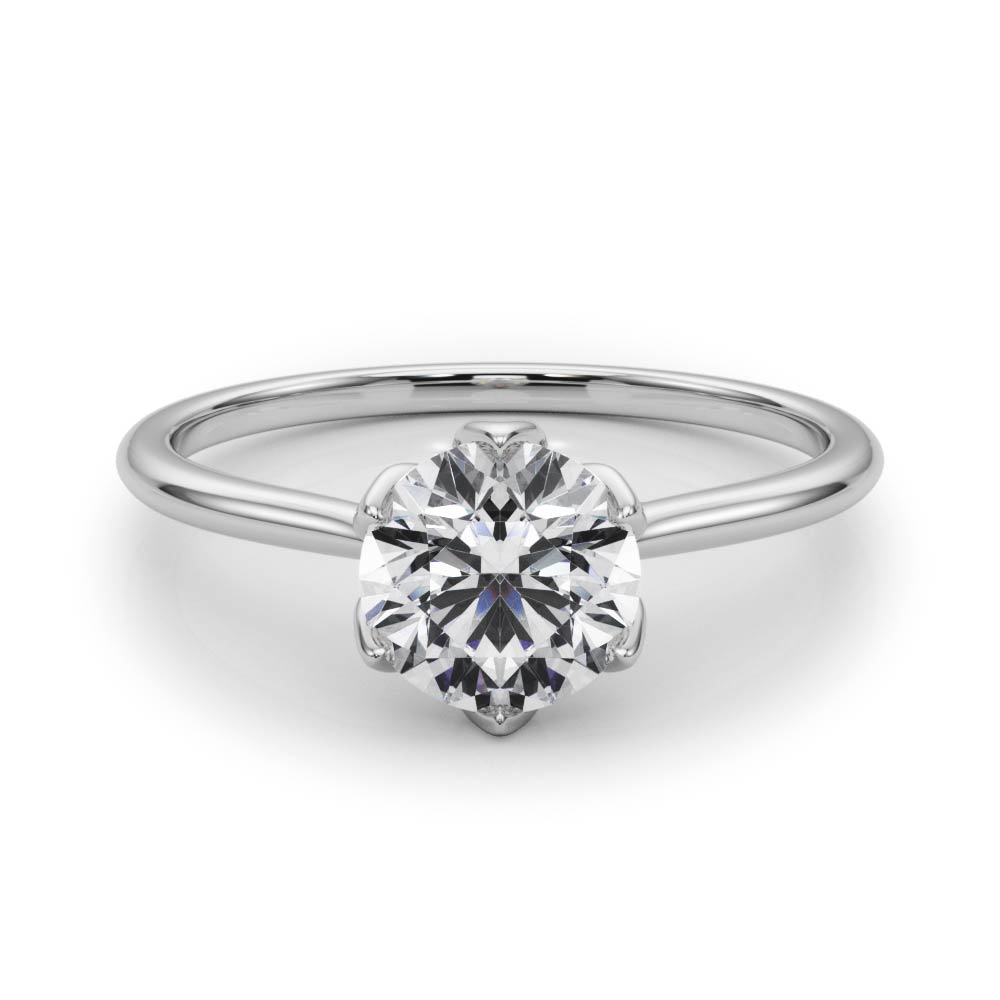 White Gold Round cut Solitaire Engagement Ring