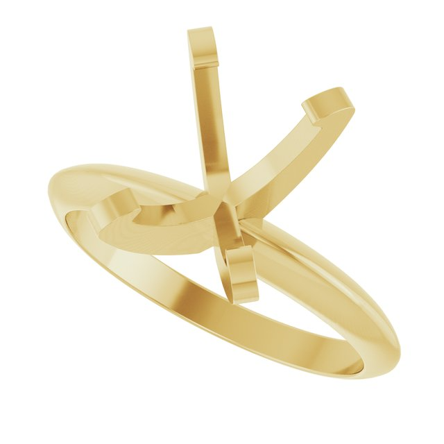 14k Yellow Gold 10x8mm Oval Petite Solitaire Mounting