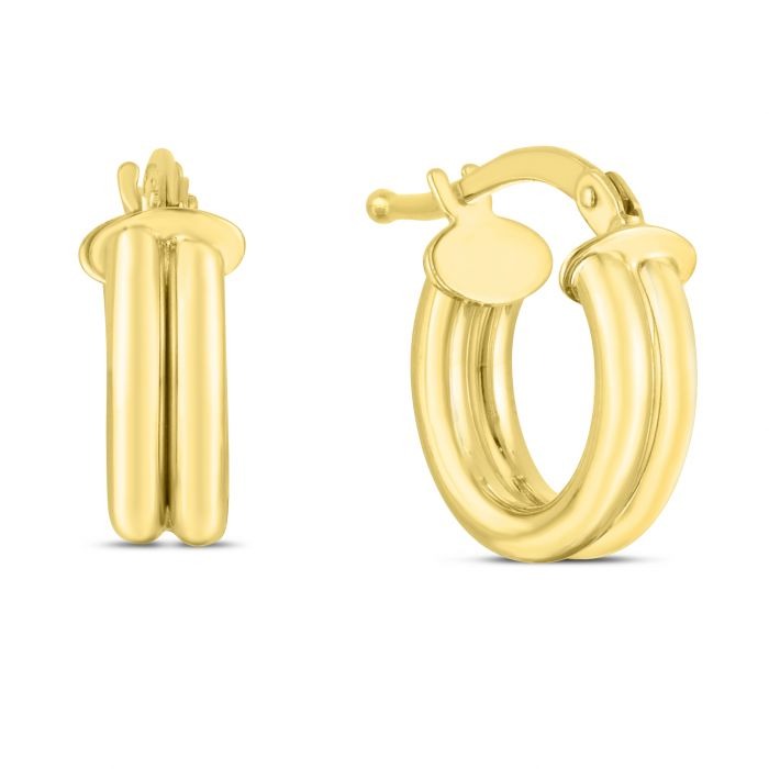 Yellow Gold 8mm 2-Row Bar Hoops