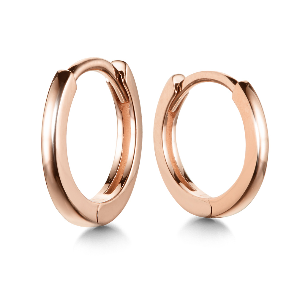 Rose Gold Round Huggie Hoop Earrings
