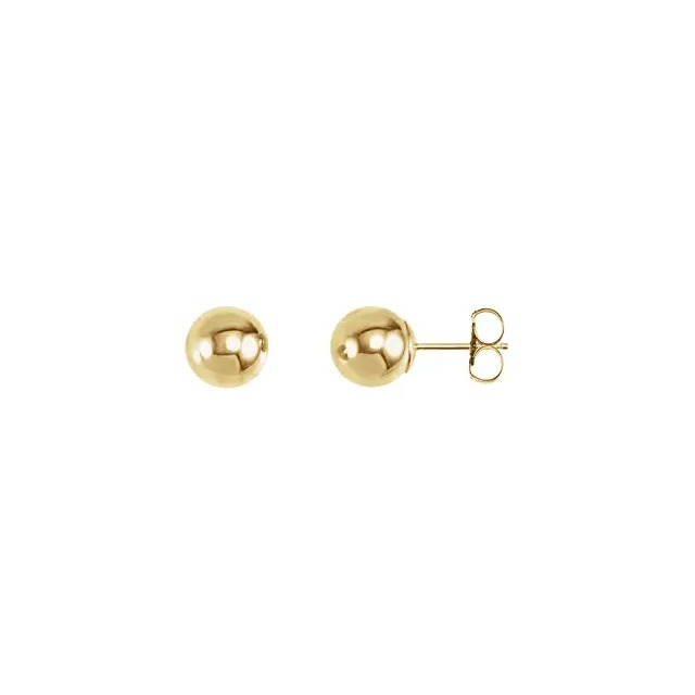 14KYG 7MM BALL STUDS WITH FRICTION POSTS AND EAR BACKS