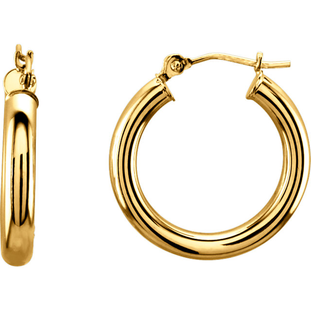 14kyg 20mm x 3mm hoop earrings