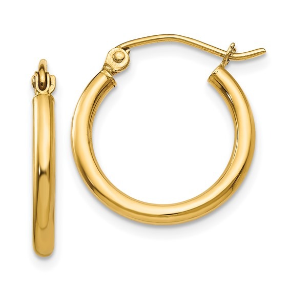 Yellow Gold Polished Hoop Earrings