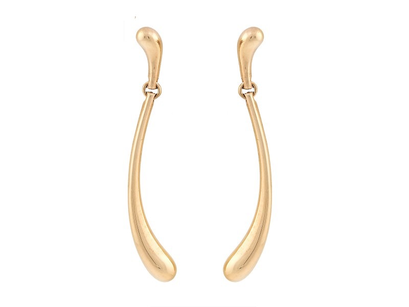 Tiffany & Co. Elsa Peretti Gold Teardrop Dangle Earrings l Pre-Owned