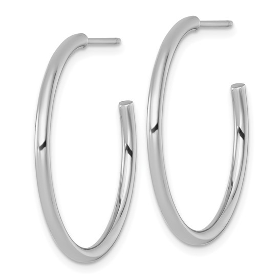 White Gold 30mm Round Hoop Earrings