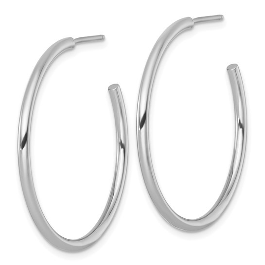 White Gold 35mm Round Hoop Earrings