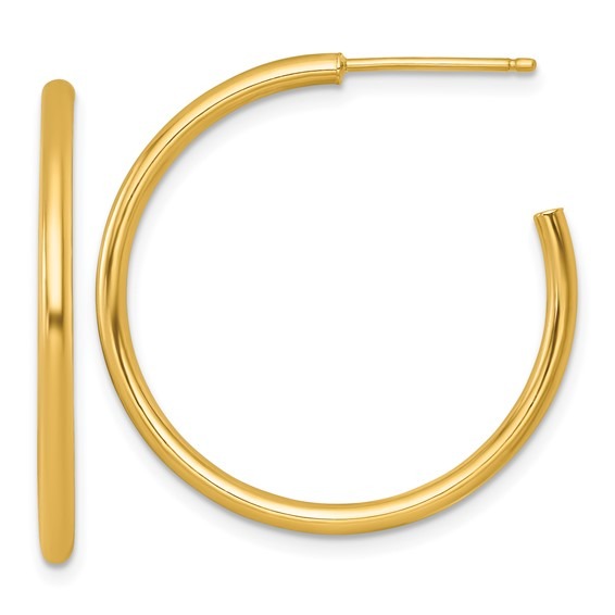 Yellow Gold 35mm Round Hoop Earrings