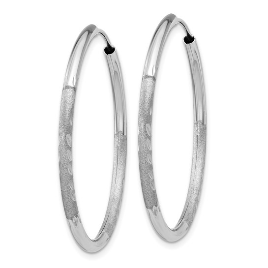 White Gold 30mm Endless Hoop Earrings