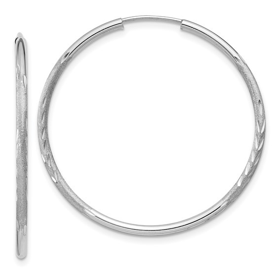 White Gold 30mm Endless Hoop Earrings
