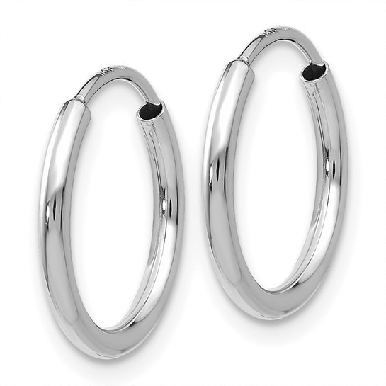 White Gold Endless Hoop Earrings