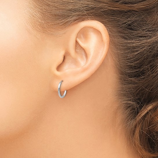 White Gold Endless Hoop Earrings