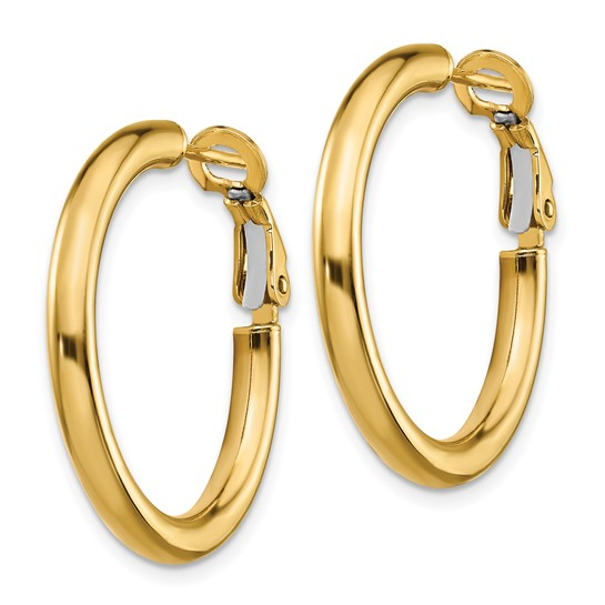 Yellow Gold 25mm Round Hoop Earrings
