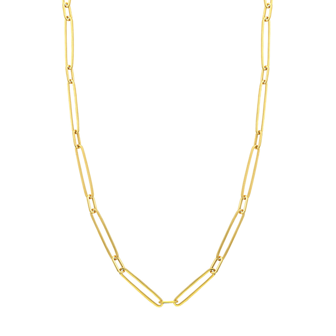 Elongated Paperclip Chain Necklace