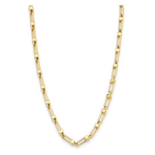 Yellow Gold 4.9mm Fancy Link Chain Necklace l 18 1/2 inches