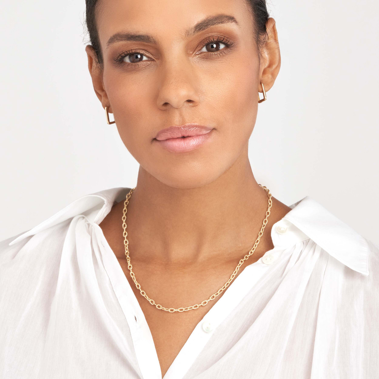 Yellow Gold Twisted Forzentina Chain Necklace
