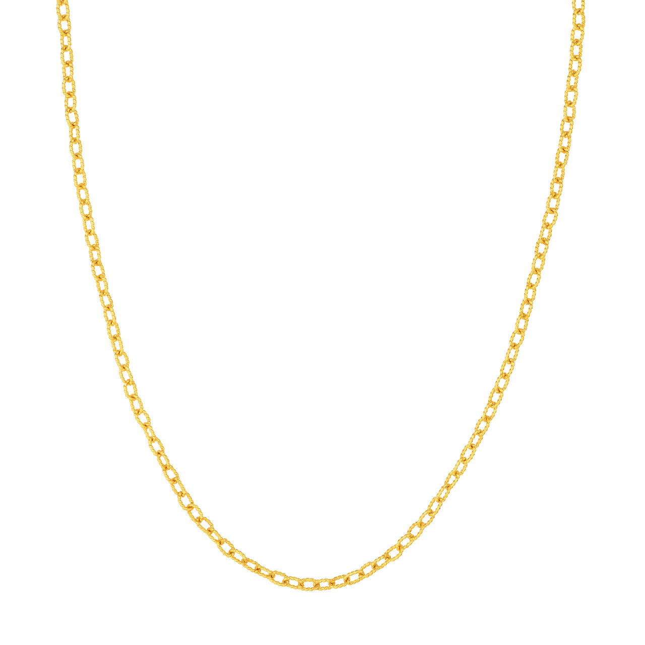 Yellow Gold Twisted Forzentina Chain Necklace