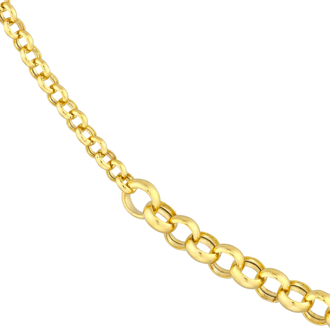 Yellow Gold Rolo Split Chain Necklace l 20 inches