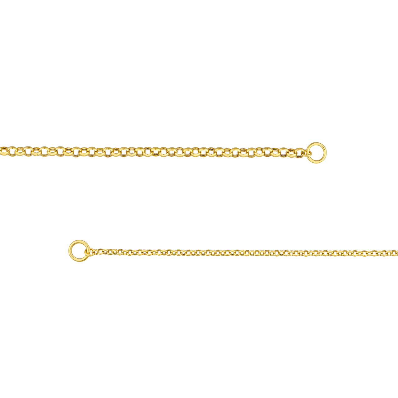 Yellow Gold Rolo Split Chain Necklace l 20 inches