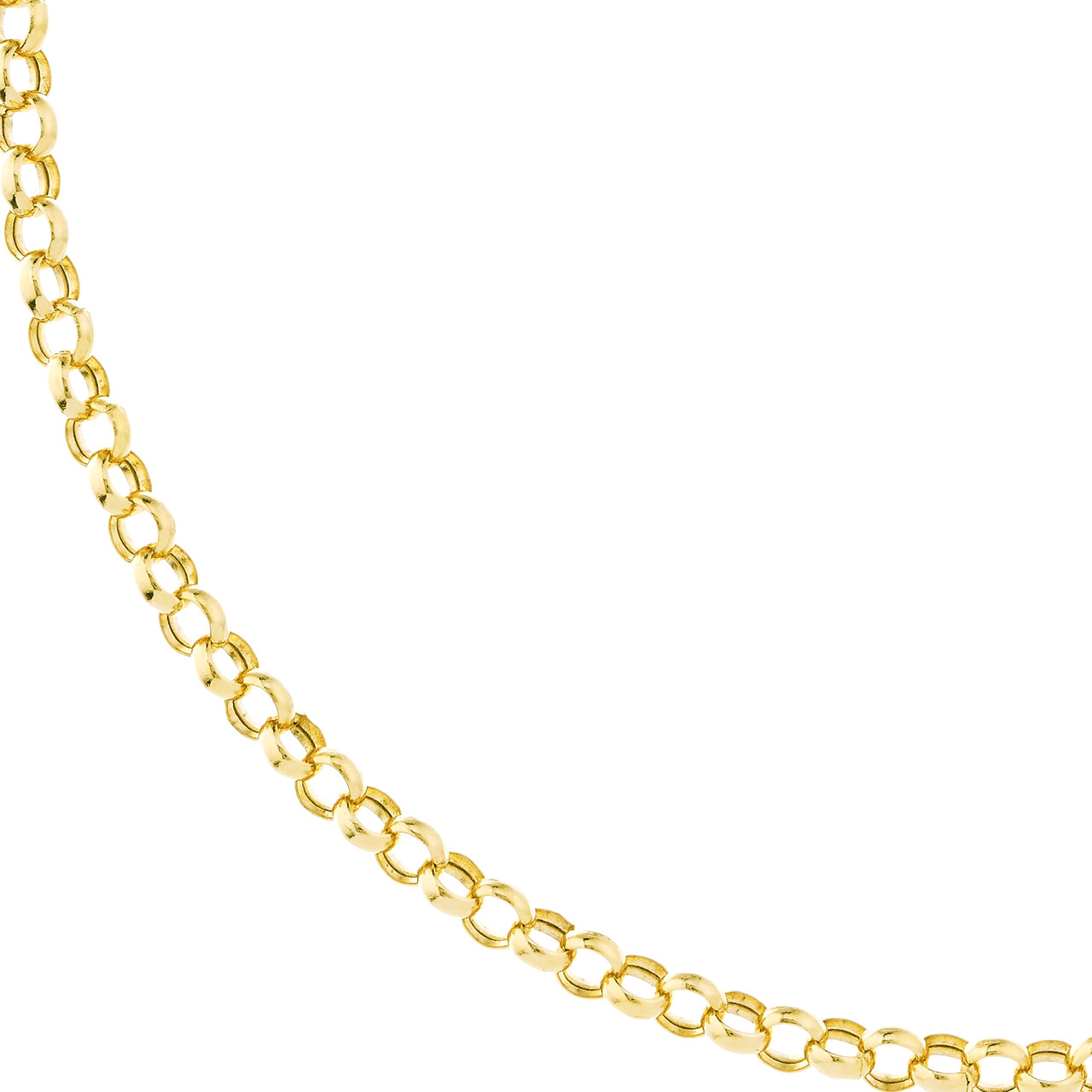 Yellow Gold Hollow Rolo Split Chain Necklace l 20 inches
