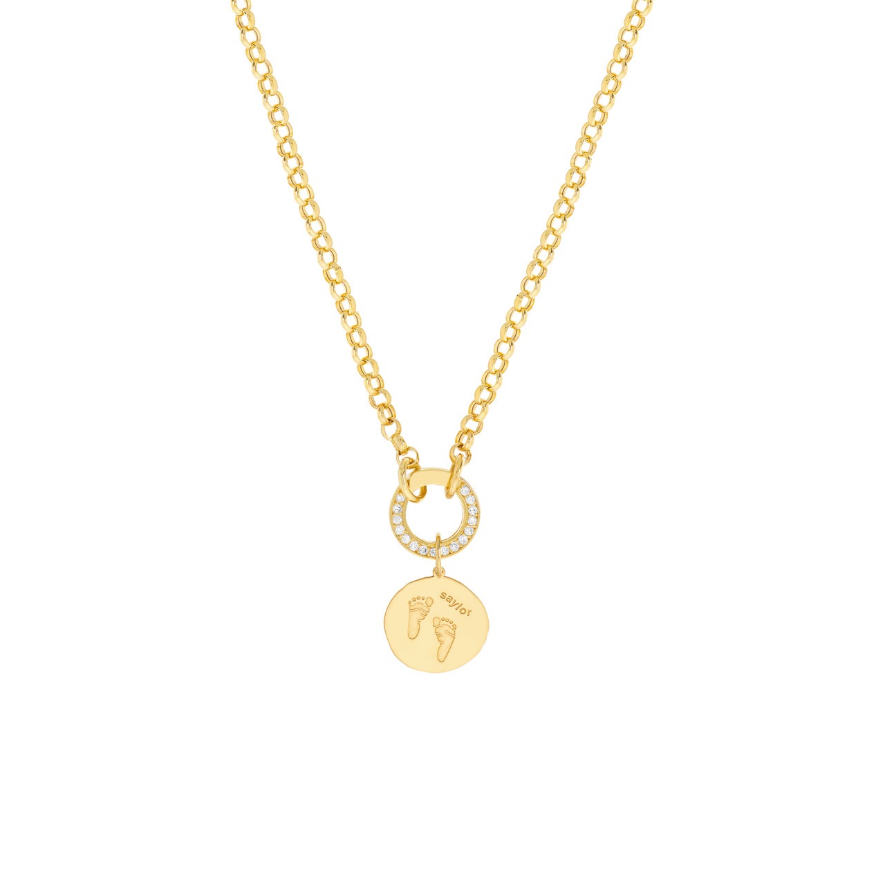 Yellow Gold Hollow Rolo Split Chain Necklace l 20 inches