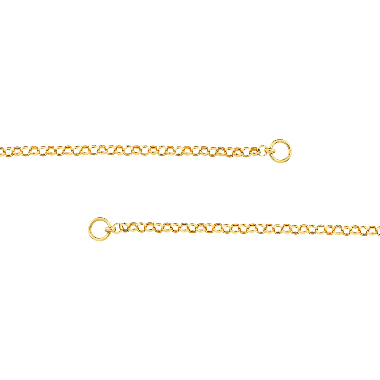 Yellow Gold Hollow Rolo Split Chain Necklace l 20 inches