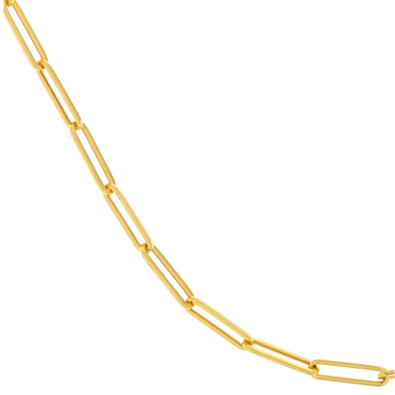 Yellow Gold 3.95mm Paper Clip Split Chain l 24 inches
