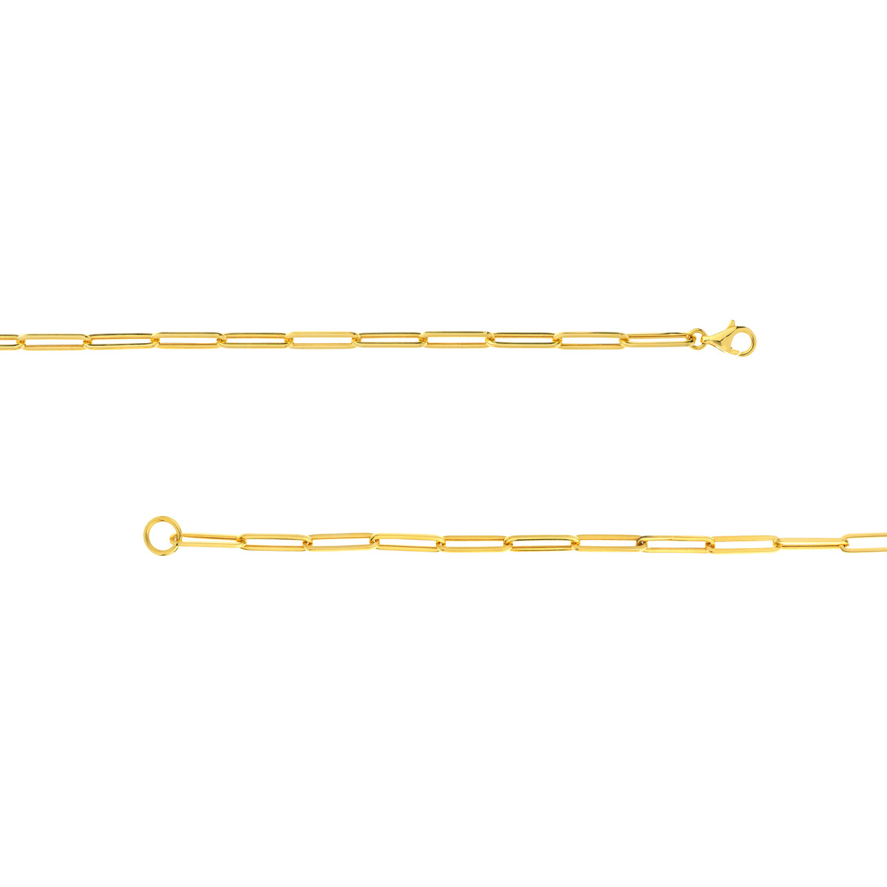 Yellow Gold 3.95mm Paper Clip Split Chain l 24 inches