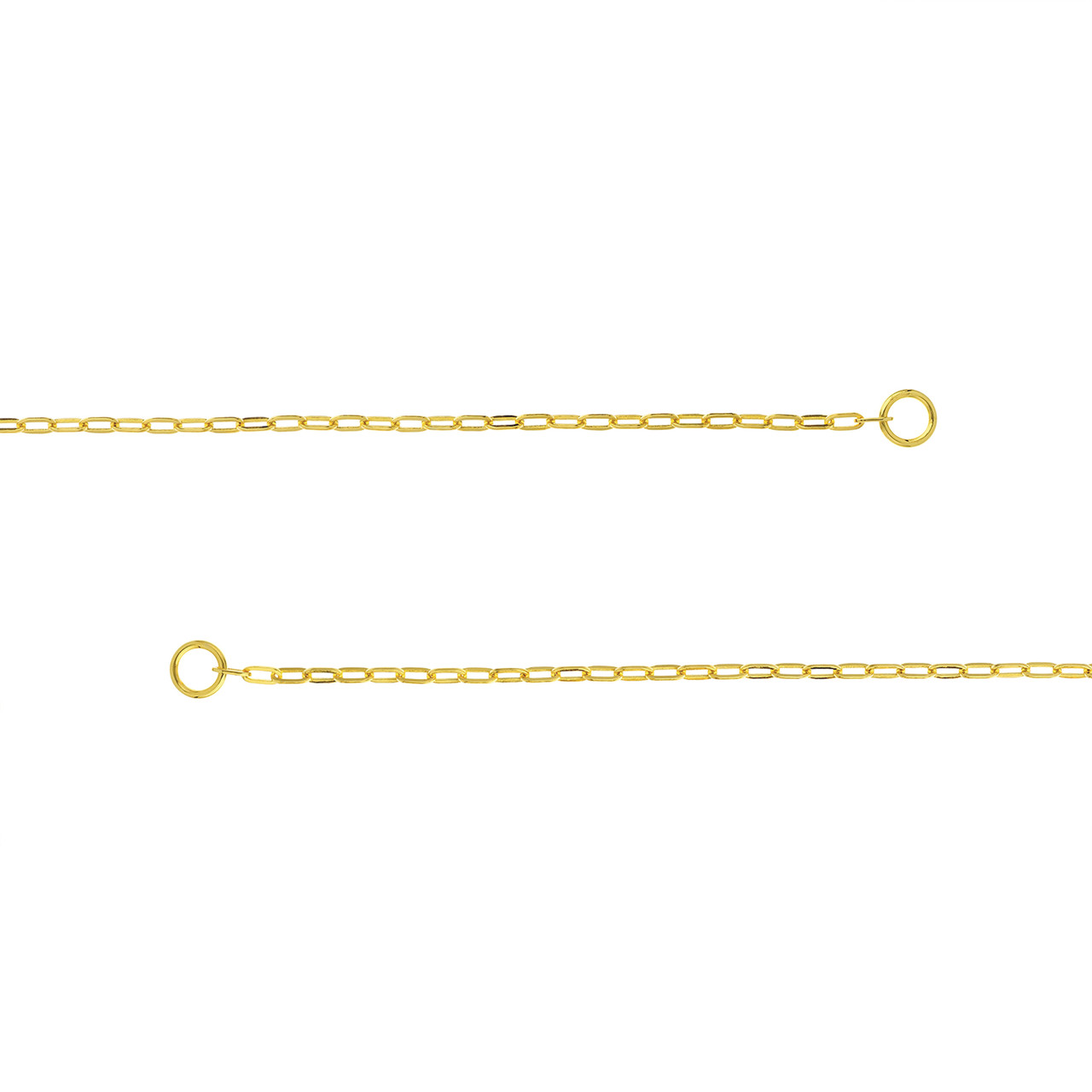 Yellow Gold Open Paperclip Split Chain Necklace