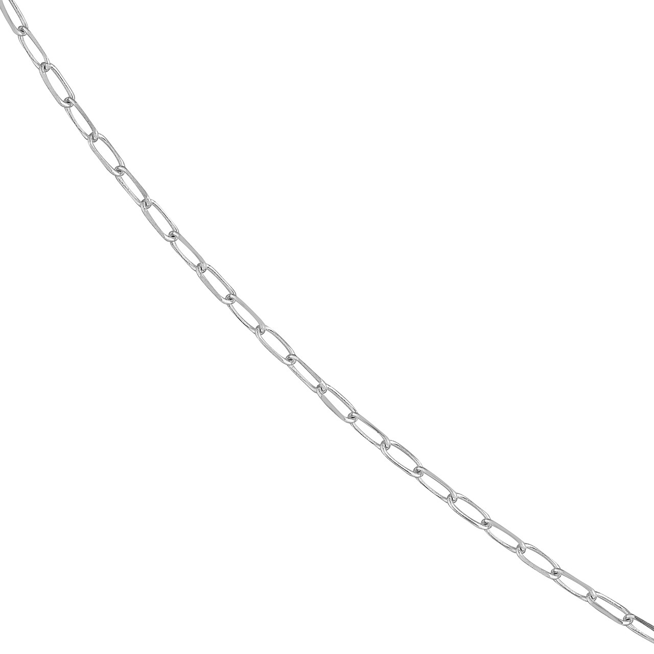 White Gold Solid Petite1.7mm Paperclip Chain l 20 inches